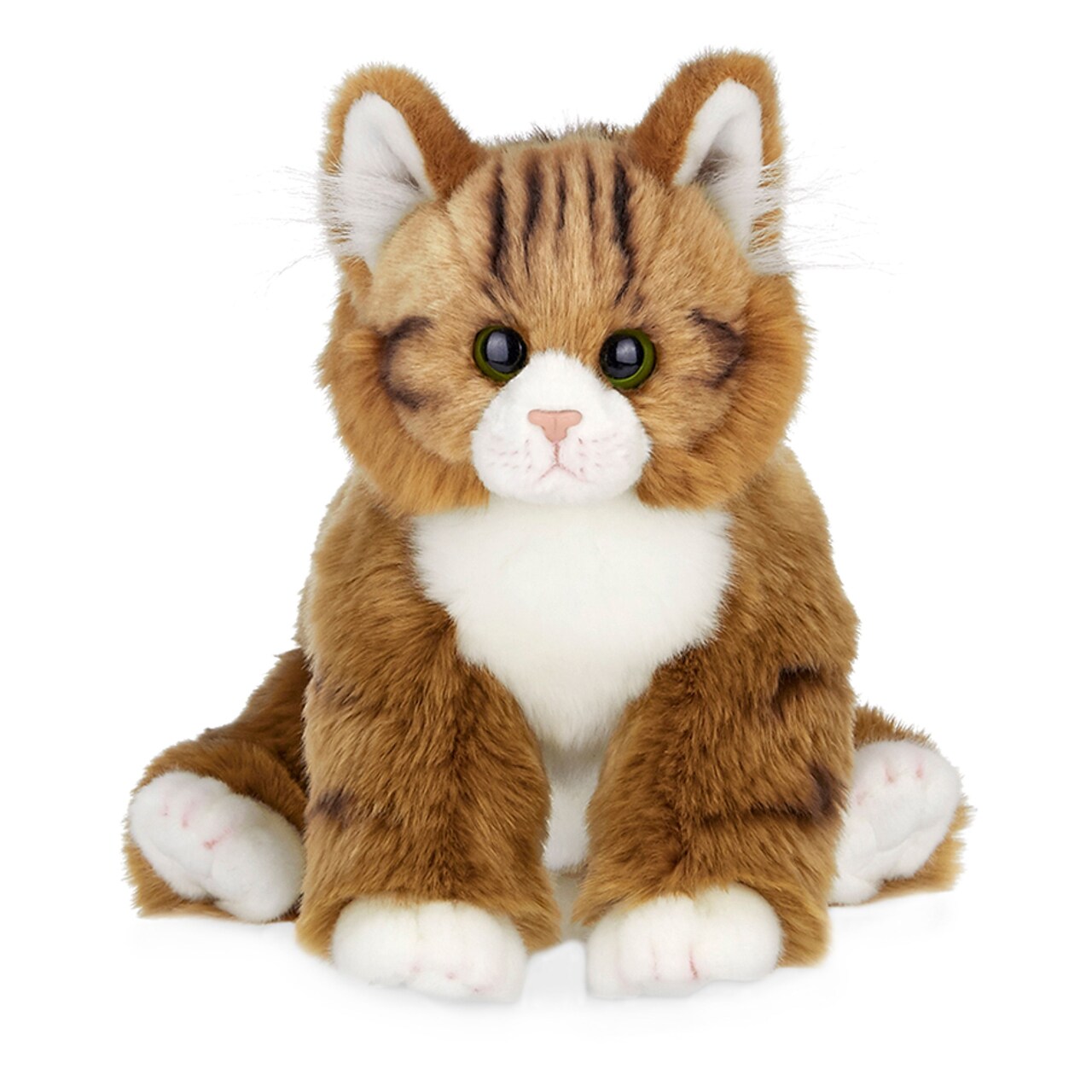 Bearington Cat Stuffed Animal - Ralistic Cat Plush Lifelike Tabby Kitty Suffy Maine Coon - Manny 10.5"